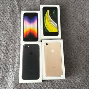 2 iphone 7 empty boxes & two iphone se empty boxes